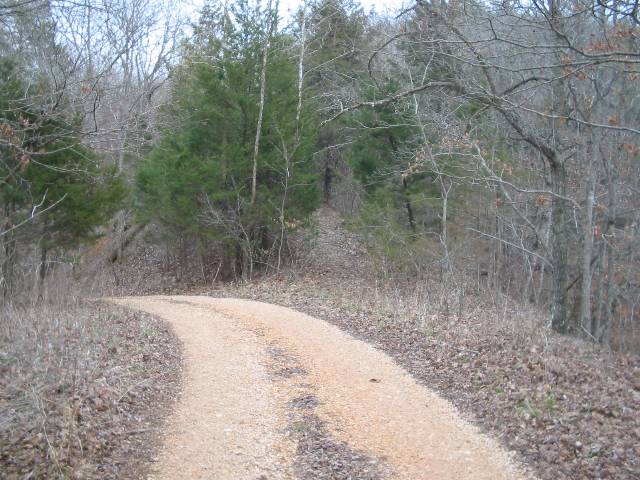 This is where the path from the trestle turns into a dirt road.