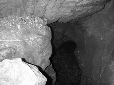 Looking down into the deeper chamber, from above.