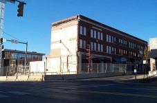 Looking SW towards the Center St side that is being reinivated.  Vacant corner is where the old Courts Bld was