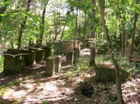 The remains of the mine plant where ore was processed.