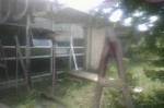 from inside school looking out into tall grass and into other parts of school