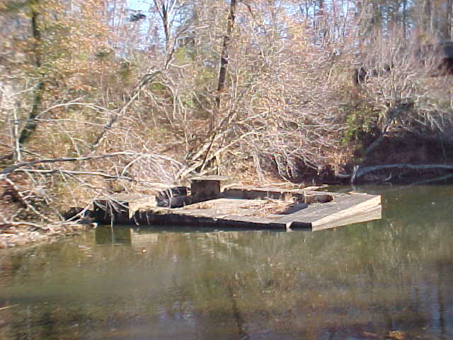 Pier lying in river