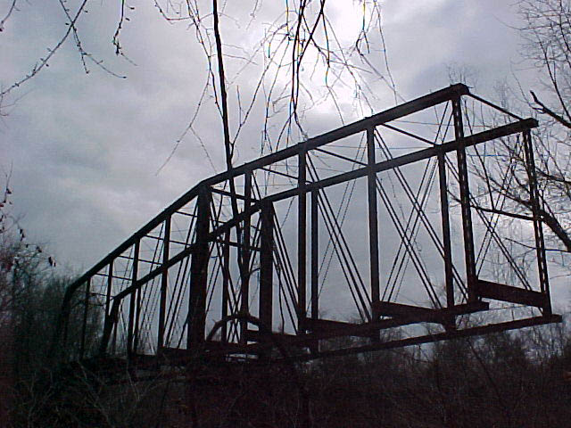 West end of bridge, note missing panel
