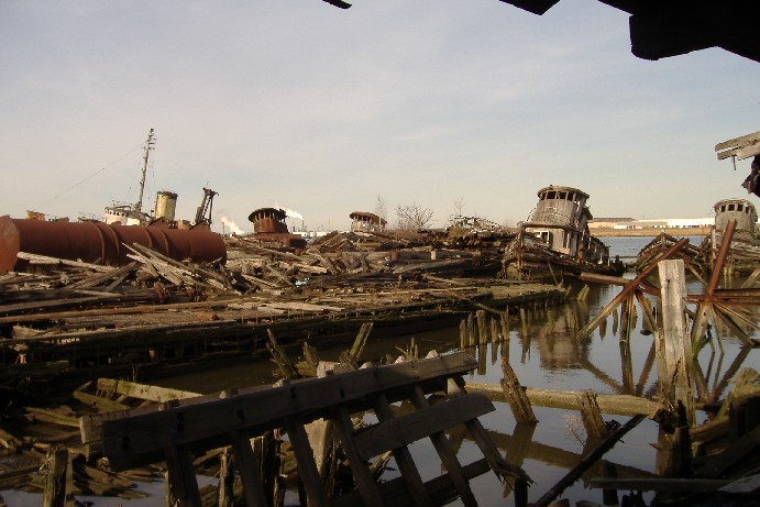 Lots of old abandoned tug boats