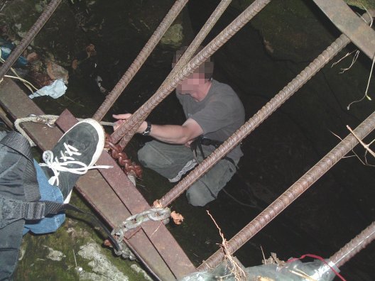 Getting ready to descend into the sinkhole